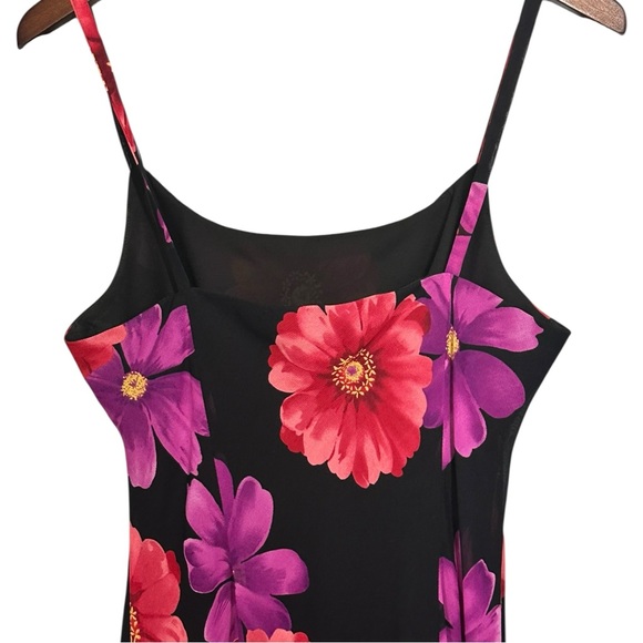 Vtg 90s Y2K Dark Floral Midi Slip Dress Sz 10 Fairy Coquette Grunge Phoebe Bloom - Picture 9 of 12